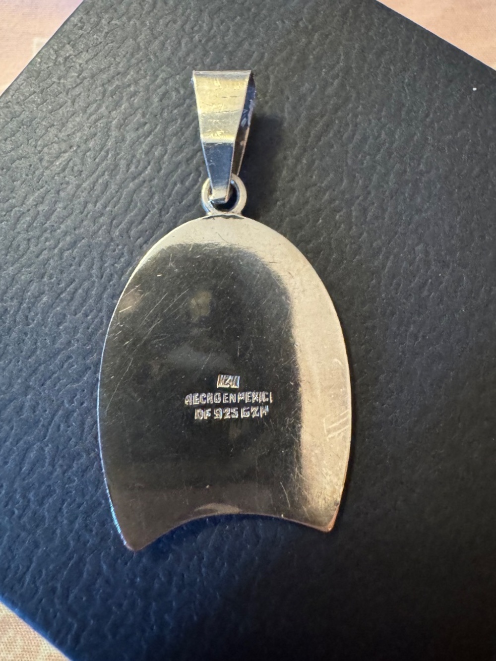 Our Lady of Guadalupe Horseshoe Pendant Sterling Silver Large - Picture 5 of 6